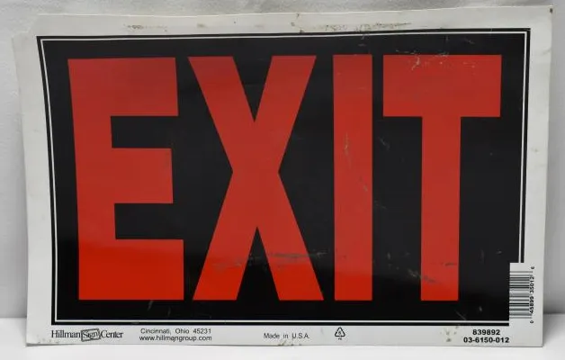 EXIT SIGN NON-ILLUMINATED