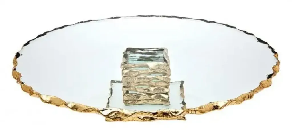 GOLD RIMMED CAKE STAND