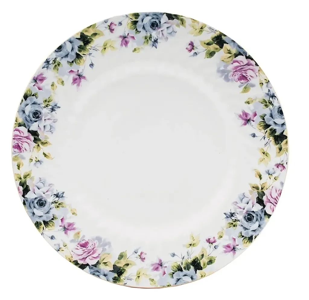 7.5" PORCELAIN DESSERT PLATE WITH RIPPED SWIRLS