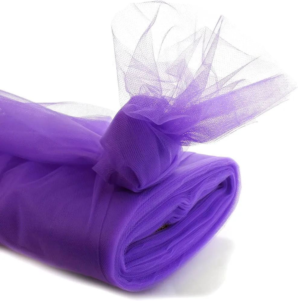 PURPLE 54"x25 YARDS POLY WEDDING DECOR BOWS