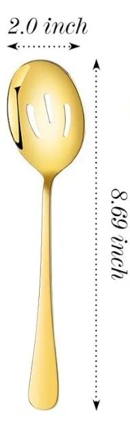 GOLD STAINLESS STEEL SLOTTED SPOON