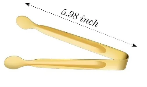 GOLD STAINLESS STEEL SERVING TONGS