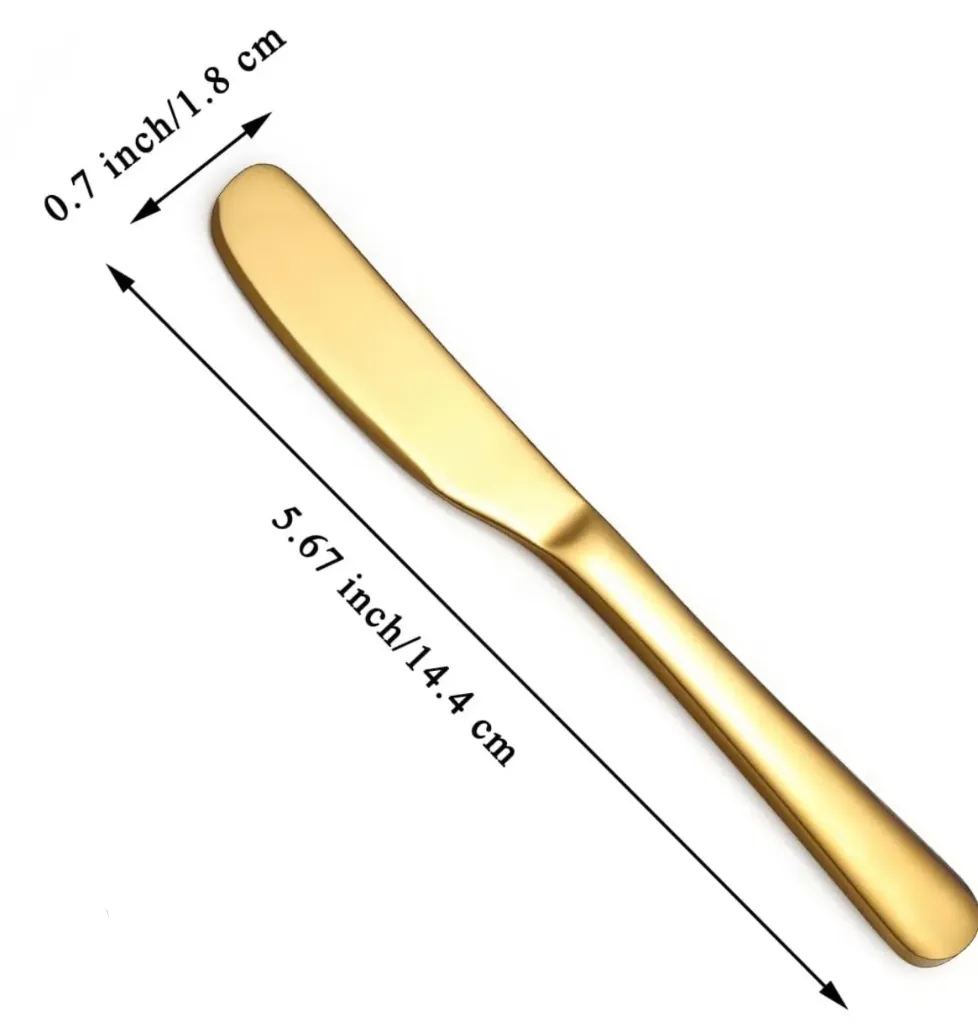 5.6" STAINLESS STEEL GOLD BUTTER KNIFE