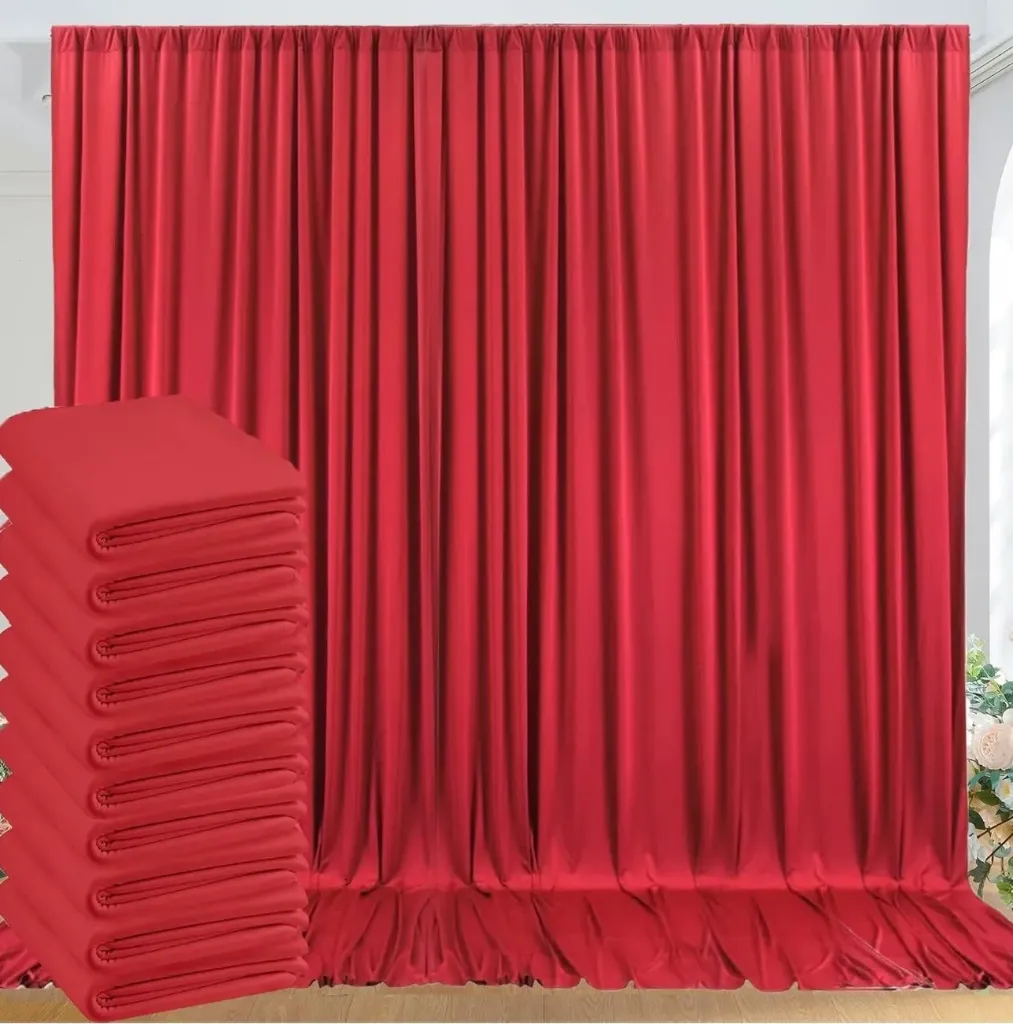5x10ft POLY RED WEDDING PIPE AND DRAPE