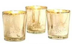GOLD MERCURY FILLED GLASS VOTIVE CANDLE